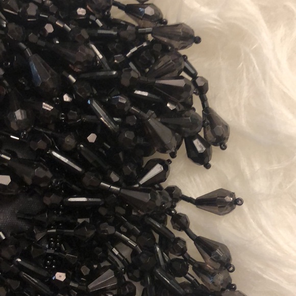 pinkStix Small Black Beaded Evening Bag, Wristlet, Unique,  7”x 5” approx - Picture 6 of 7